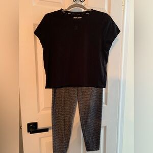 Lululemon size 6 pants with side zip pocket and DKNY t-shirt size L